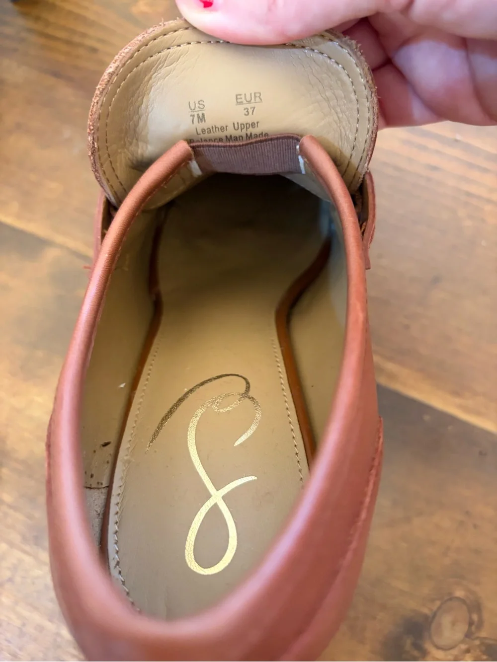sam Edelman Leather Penny Loafers in Cognac Brown